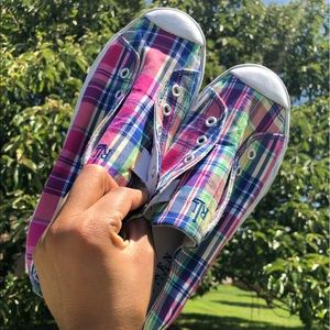 •Ralph Lauren Low Top Sneaker (Plaid Print)